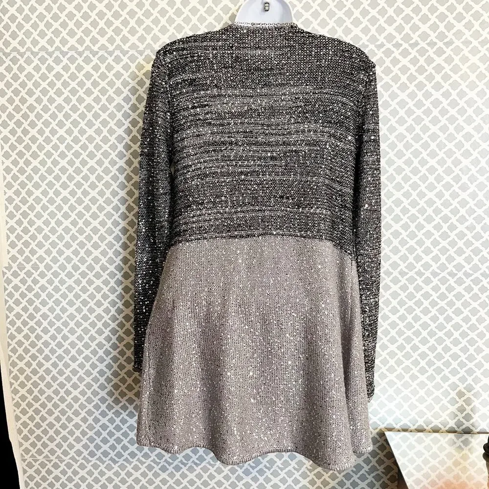 BELLDINI Sequined Open Front Cardigan Sweater NWT Size S